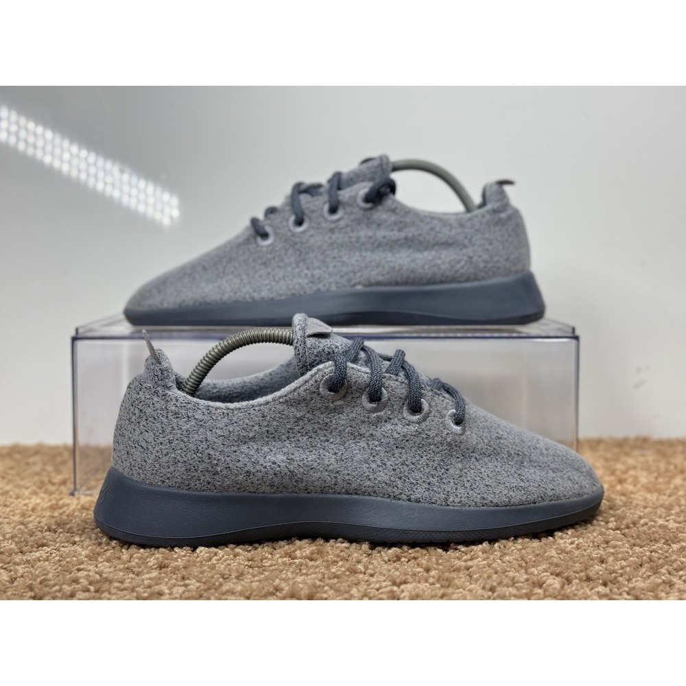 Allbirds Women's Size 8 Wool Runners Grey Open Ocean Blue Sneakers Shoes Wool